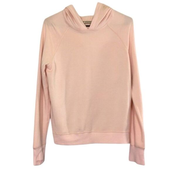 ATHLETA FLEECE LINED PINK CROSSBACK MODAL BLEND HOODIE SWEATSHIRT XS CASUAL - Picture 1 of 12